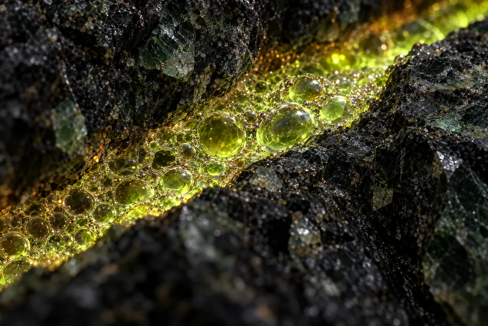 Nitrogen nanofoam bubbles reinforced with nanoparticles propping a fracture in dark crystalline rock